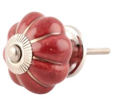 Cherry Golden Line Ceramic Melon Cabinet Knob